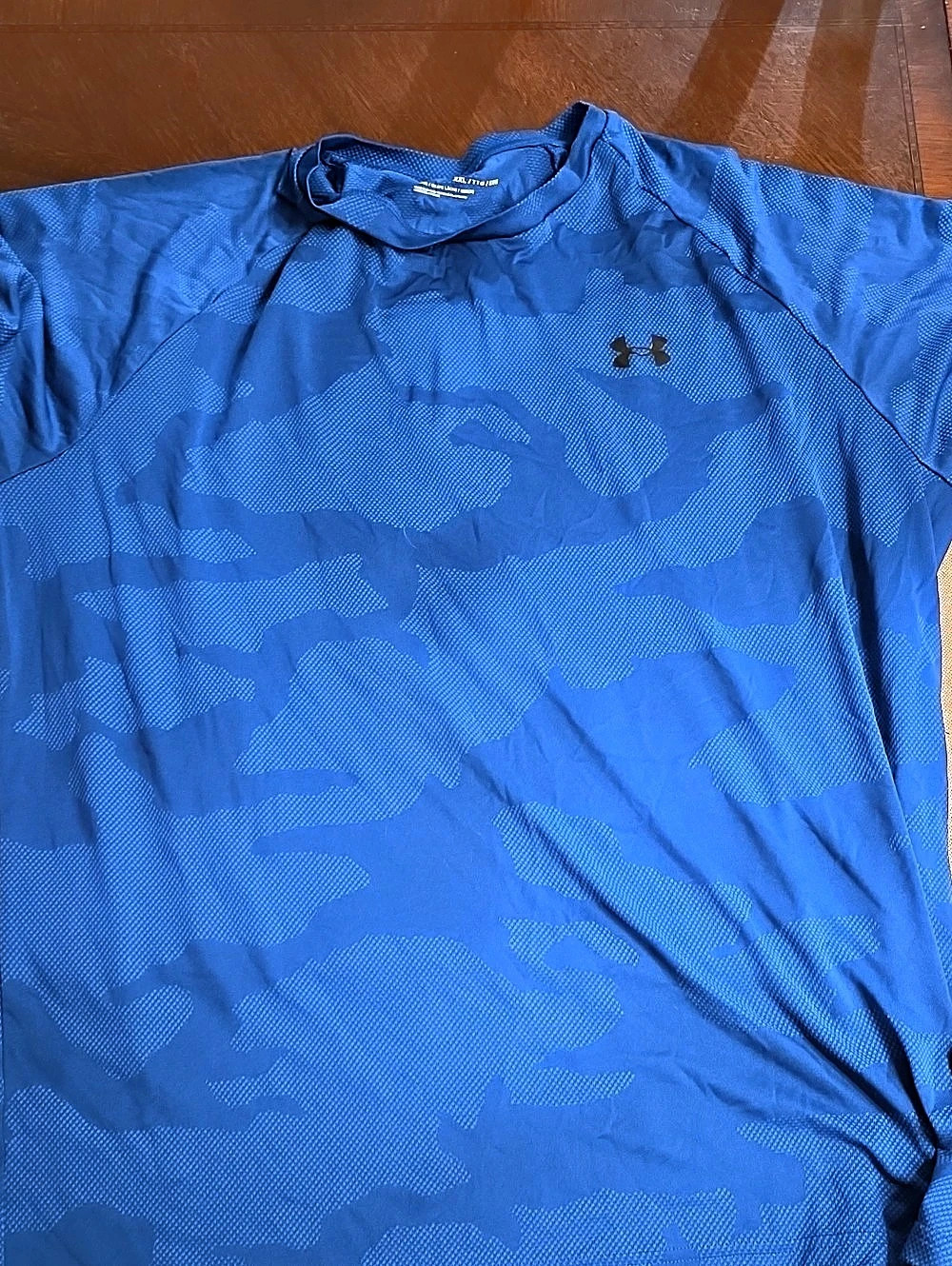 Under Armour Men's UA ABC Camo Short-Sleeve T-Shirt Blue & Gray XXL